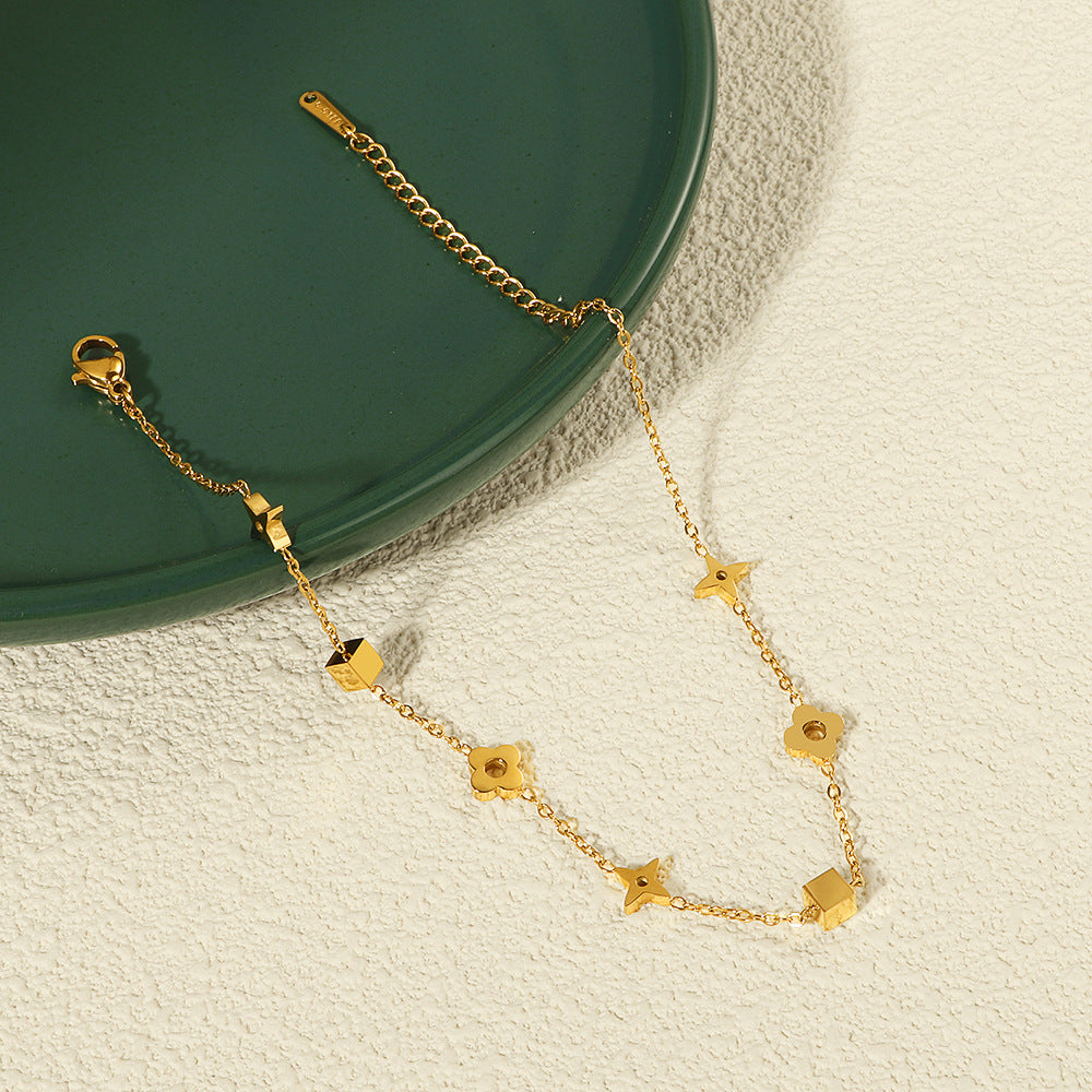 Small-square Niche-design Minimalist Anklet