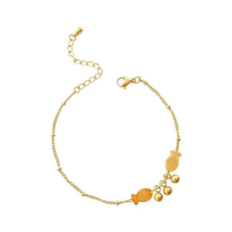 Womens Titanium Steel 18K Gold-Plated Anklet Versatile Fade-Resistant Fashionable And Lightly Luxurious
