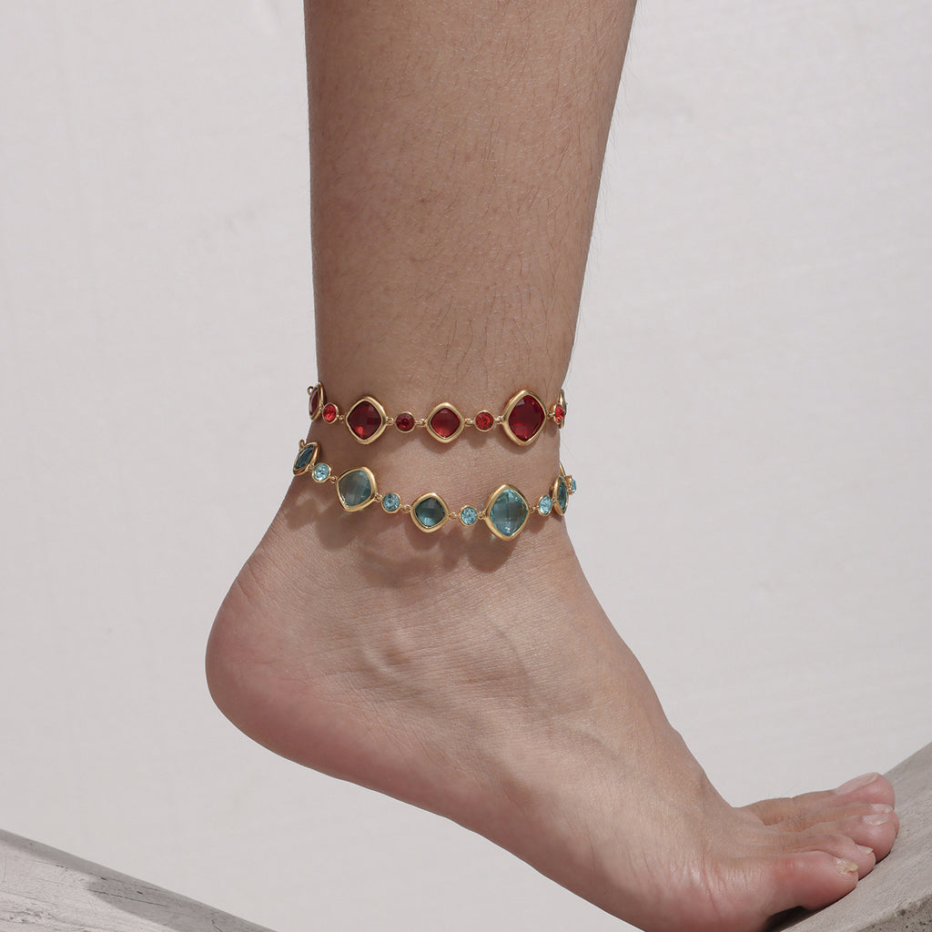 18k Gold-Plated Summer Beach-Style Light-Luxury Anklet Foot Jewelry