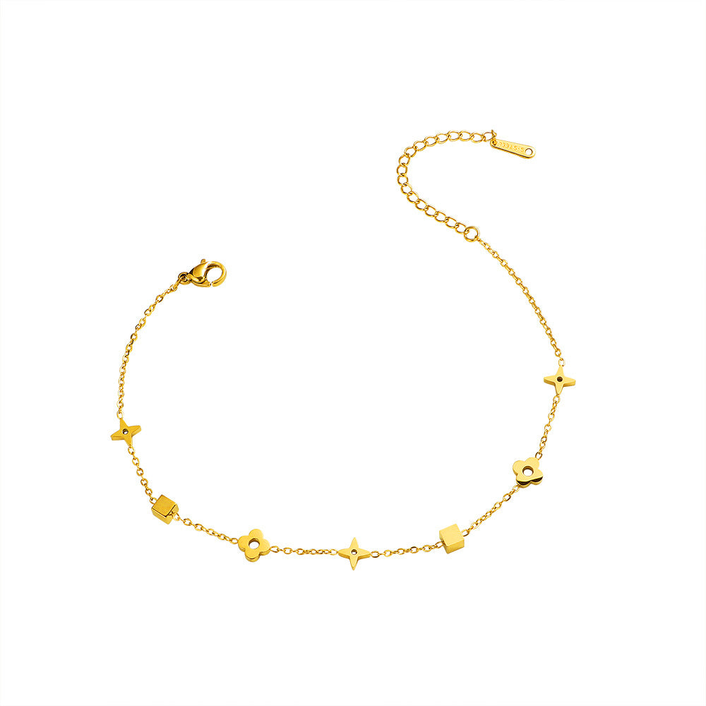 Small-square Niche-design Minimalist Anklet