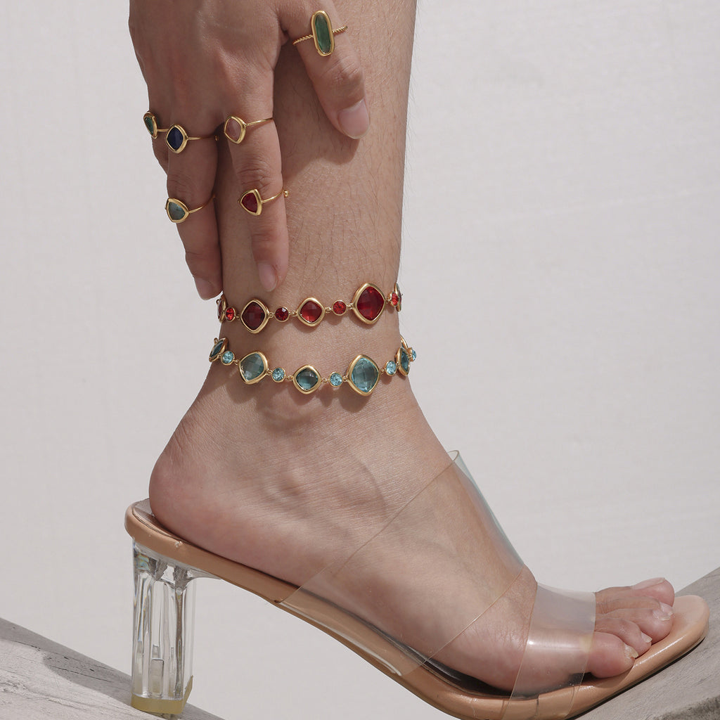 18k Gold-Plated Summer Beach-Style Light-Luxury Anklet Foot Jewelry
