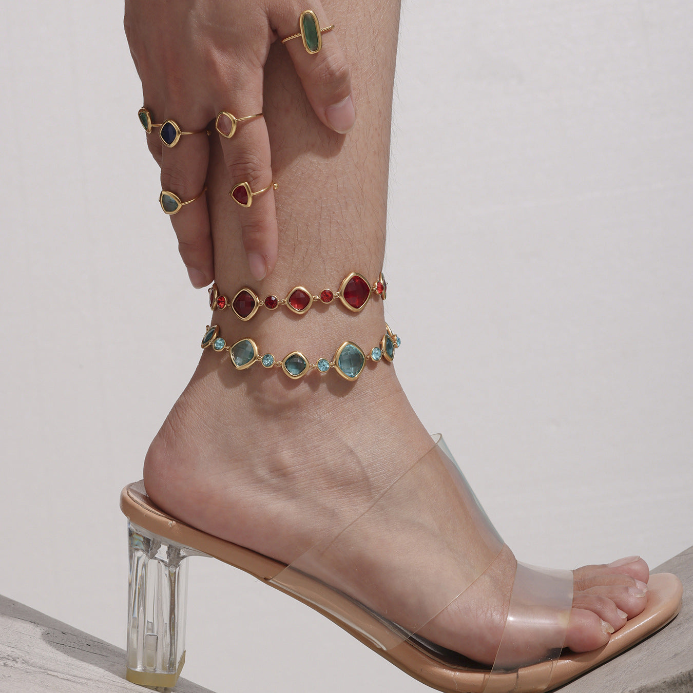 18k Gold-Plated Summer Beach-Style Light-Luxury Anklet Foot Jewelry