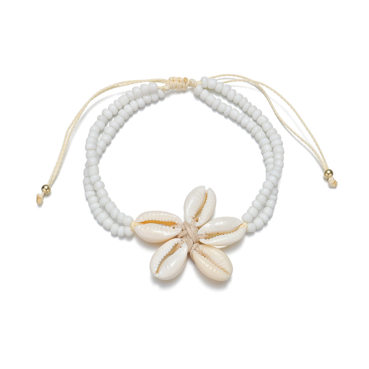 Bohemian-style Natural Shell Ankle Bracelet For Vacation Looks