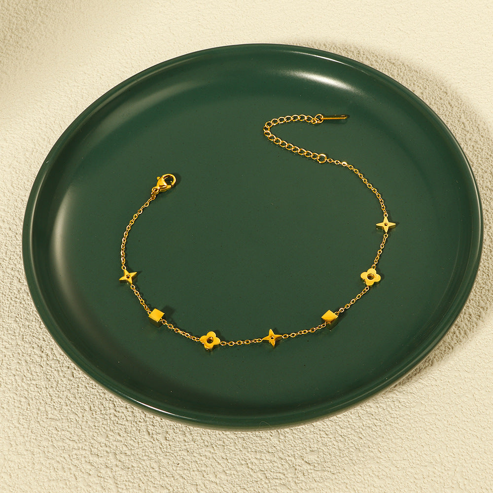 Small-square Niche-design Minimalist Anklet