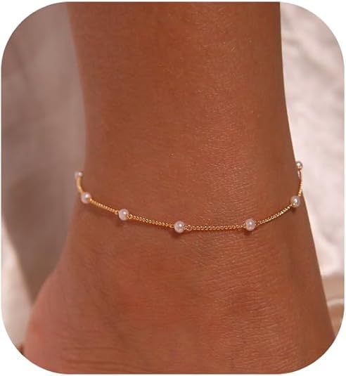 Beach Anklet Featuring Stars Hearts Pearls And Round Beads